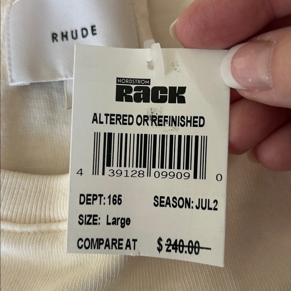 NWT Rhude Chevron Logo Repeat T-Shirt Size Large Vintage White - Picture 8 of 10